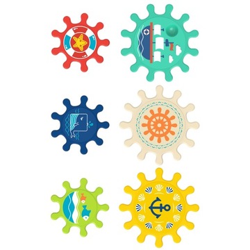 ИГРУШКА ДЛЯ ВАННЫ ВРАЩАЮЩИЕСЯ МЕХАНИЗМЫ СПИННЕР НА ПРИСОСКЕ НАБОР ВУПИ