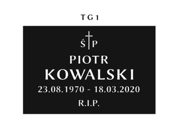 TABLICA NA POMNIK TABLICA GRANITOWA 30x20 z napisem