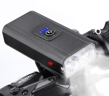 СВЕТОДИОДНАЯ ВЕЛОСИПЕДНАЯ ЛАМПА ПЕРЕДНЯЯ 2200 ЛЮМЕН МОЩНАЯ + ЗАДНЯЯ велосипедная фара