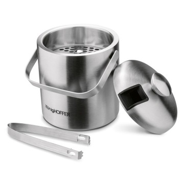 ZESTAW BARMAŃSKI DO DRINKÓW wiaderko na lód 1,3L SHAKER METALOWY 7el. Tadar