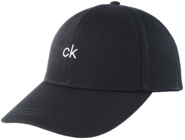 CALVIN KLEIN Czapka z Daszkiem Bejsbolówka ORGANIC COTON z logo CK CZARNA