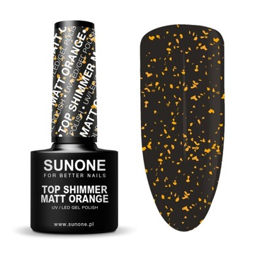 Sunone Lakiery hybrydowe 5ml Top shimmer matt oran