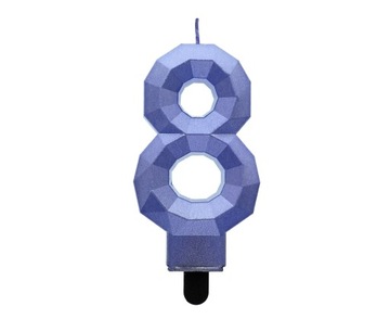 Номера свечей 8 Металлический темно -синий 7,6 см