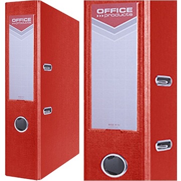 SEGREGATOR A4/75mm OFFICE PRODUCTS Z DŹWIGNIĄ PP CZERWONY