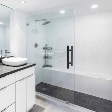 ЧЕРНАЯ РУЧКА ANTABA ДВЕРНАЯ РУЧКА СТЕКЛО INOX НЕРЖАВЕЮЩАЯ ДВОЙНАЯ ЧЕРНАЯ