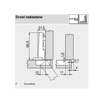 BLUM 70T3550.TL Петля CLIP TOP накладная 110° без фиксатора