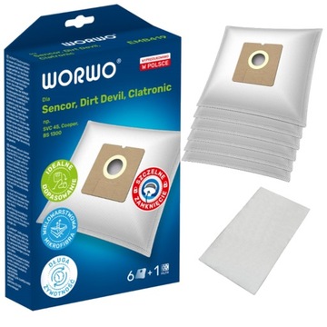 6x Worki do odkurzacza CLATRONIC HOOVER MPM