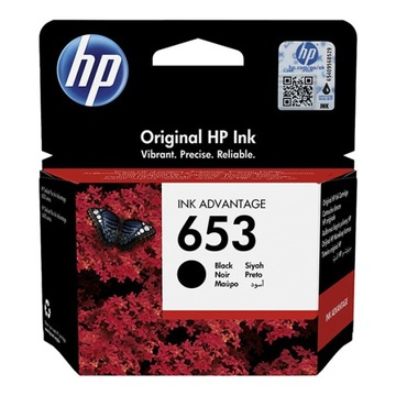 TUSZ ORYGINALNY HP 653 CZARNY 3YM75AE nowy