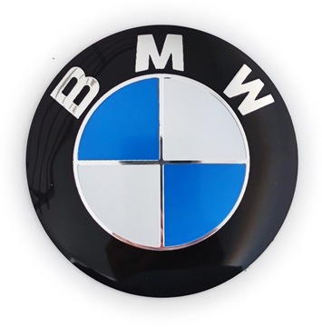 BMW emblemat znaczek logo chrom czarny nieb 67mm
