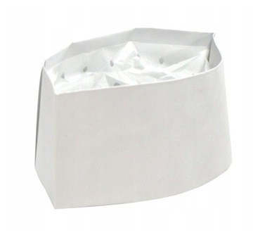 Furażerka czepek biały 25szt papierowy 8,5 cm x 27,5 cm