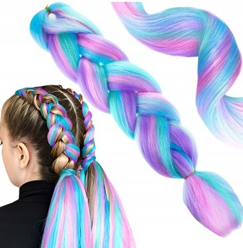 WŁOSY SYNTETYCZNE DO WARKOCZYKÓW OMBRE KOLOROWE WARKOCZYKI PASMA 130CM