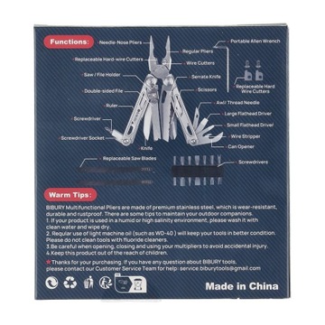МУЛЬТИТУЛ BIBURY PRO МНОГОФУНКЦИОНАЛЬНЫЙ ИНСТРУМЕНТ С ДО 19 ИНСТРУМЕНТОВ + КРЫШКА