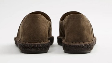 КОРИЧНЕВЫЕ КОЖАНЫЕ ОБУВИ ZARA ЭСПАДРИЛЬИ МОКАСИНЫ 41