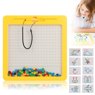 DZIECI TABLICA MAGNETYCZNA BOARD MOZAIKA MONTESSORI UKŁADANKA KRĄŻKI MAGPAD