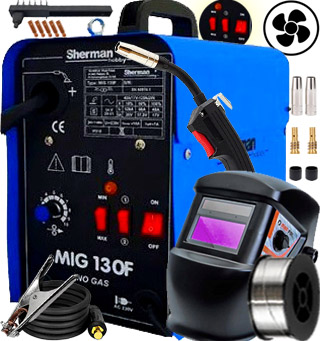 SPAWARKA TRANSFORMATOROWA MIGOMAT PÓŁAUTOMAT SHERMAN MIG 130F FLUX 230V