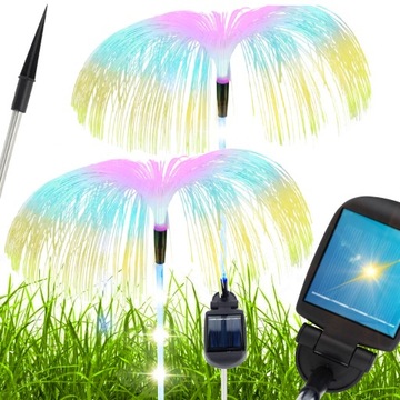2x LAMPKI SOLARNE LAMPA SOLARNA WBIJANE OGRODOWE MEDUZA RGB LED DO OGRODU