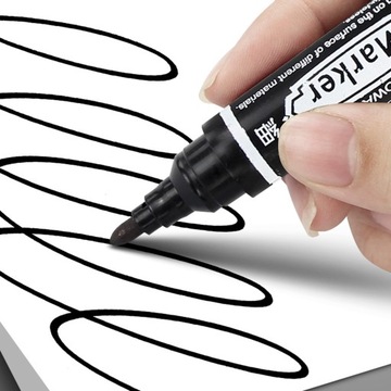 10x ДВУХСТОРОННИЙ ПЕРМАНЕНТНЫЙ МАРКЕР 2/6 мм ЧЕРНЫЙ ДЛЯ ДОСОК МЕТАЛЛ ПЛАСТИК СТЕКЛО