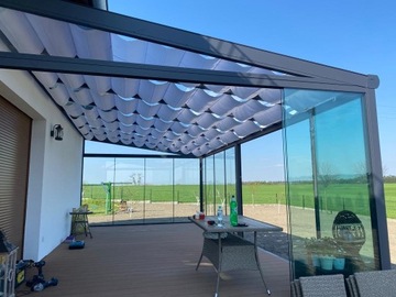 ГОРИЗОНТАЛЬНЫЕ РИМСКИЕ СТАВНИ ДЛЯ ПЕРГОЛЫ ТЕРРАСЫ