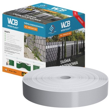TAŚMA OGRODZENIOWA NA SIATKĘ PŁOT PANEL 3D OSŁONA OGRODZENIA SZARA 47,5mm