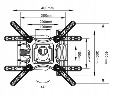 ПРОФЕССИОНАЛЬНАЯ ВЕШАЛКА ДЛЯ НАСТЕННОГО ТЕЛЕВИЗОРА НАСТЕННЫЙ ТЕЛЕВИЗОР 32–55 ДЮЙМОВ VESA M3 ДЮЙМЫ