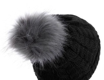 CZAPKA DAMSKA ZIMOWA Z POMPONEM POLAREM KOMIN RĘKAWICZKI HEYO KOMPLET