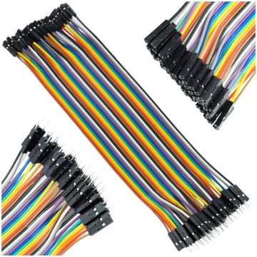 Przewody kable połączeniowe żeńsko-męskie 20cm 40szt | do arduino