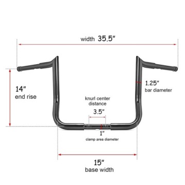 Руль BAGGER 14 дюймов Touring Glide Ape HD хром HARLEY street elektra Monk