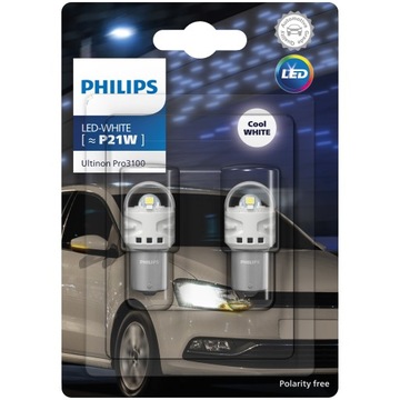 PHILIPS ŻARÓWKI LED P21W ULTINON PRO3100 12V 6000K WHITE 2szt.