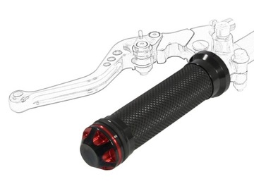 KRÓTKIE KLAMKI MANETKI GRIPY 22 mm motocykl czarne