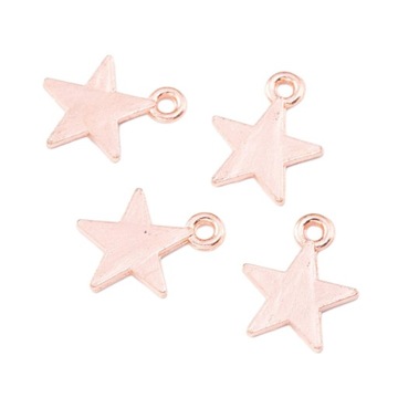 50x Charms z pięcioramienną gwiazdą Dekoracyjne różowe złoto