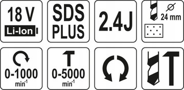 ДРЕЛЬ YATO HAMMER SDS+ 18V +6Ah