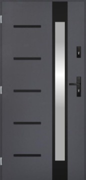 POLSKIE DRZWI ZEWNĘTRZNE INOX NPWAR BLACK 72MM 90