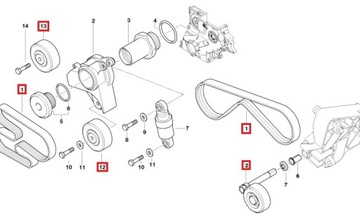 КОМПЛЕКТ НАТЯЖНЫХ РОЛИКОВ РЕМНЯ BMW E46 318d ПРЕДВАРИТЕЛЬНЫЙ ПОДЪЕМ