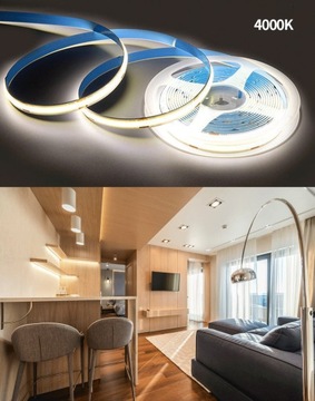 СВЕТОДИОДНАЯ ЛЕНТА COB 12В 12Вт/м ip44 НЕОН НЕЙТРАЛЬНАЯ 1м ЛИНИЯ