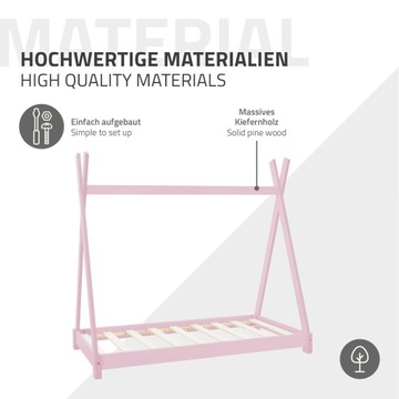 Кровать Типи с ламелями 80х160 см Pink Wood ML