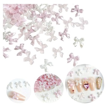 Ozdoby Do Paznokci 3D Kokardki Na Paznokcie Perłowe Pearl Color