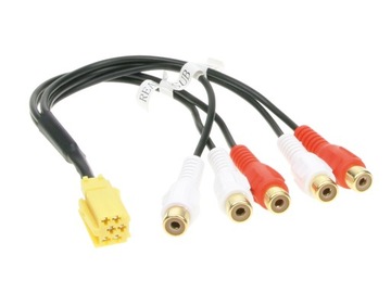 ADAPTER MINI-ISO - 5xRCA Przód tył Subwoofer