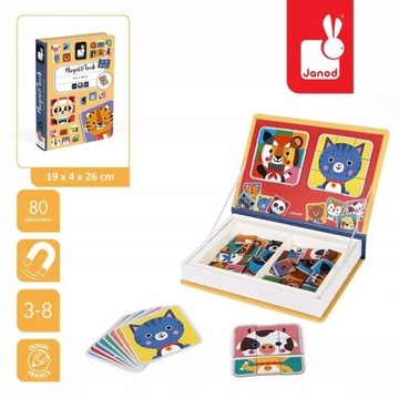 Магнитная книга JANOD ANIMALS Магнитный пазл