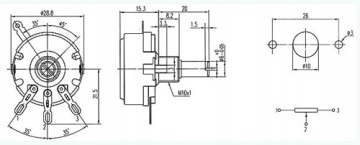 POTENCJOMETR LINIOWY OBROTOWY 470k 2W