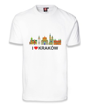 Biały T-Shirt KRAKÓW koszulka z krótkim rękawem XL