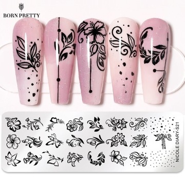 Штамп для украшения ногтей «ЦВЕТЫ»