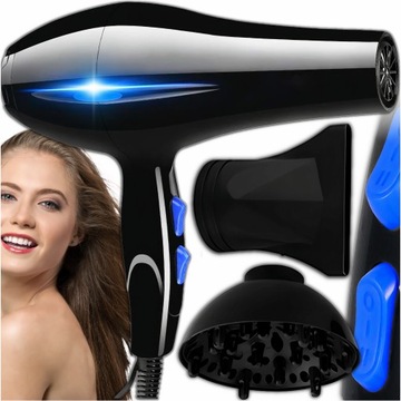 Suszarka do Włosów Jonizacja Dyfuzor Mocna 2w1 PRO + Koncentrator MOC 1200W