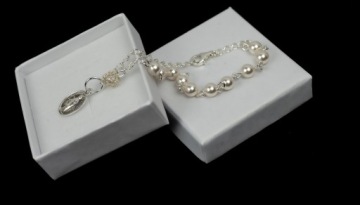 Четки SWAROVSKI PEARLS MEDALIT Браслет Сувенир Первого Причастия Миропомазания