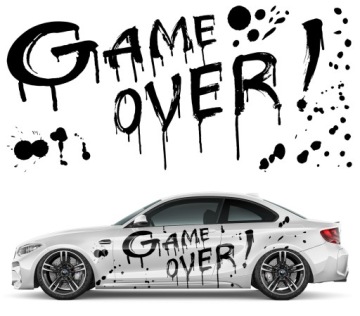 Samolepky na auto Motiv Game Over Kleksy 392 x 92 cm