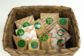 АДВЕНТ-КАЛЕНДАРЬ - СУМКИ + НАКЛЕЙКИ - НАБОР DIY XXL - EKO ALLBAG