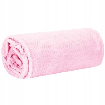 GRUBY KOC WYTŁACZANY RÓŻOWY CIEPŁY MIĘKKI NARZUTA NA ŁÓŻKO 200x220 cm PLED