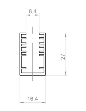 Светодиодный профиль П10-3 белый для подсветки окон, 1 м
