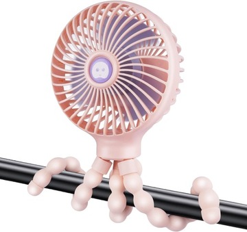 WENTYLATOR DO WÓZKA Z REGULOWANYM STATYWEM RÓŻOWY