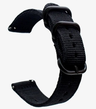 NOWY, CZARNY PARCIANY PASEK NATO 24MM + TELESKOPY - GRUBA SPRZĄCZKA