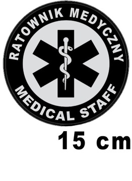 RATOWNIK Medyczny Medical Staff naszywka emblemat odblaskowy 15 cm